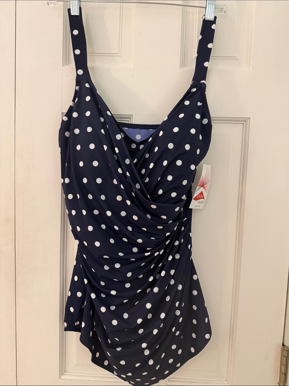 NWT Land’s End Navy Polka Dot One-Piece Swimsuit